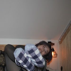 Lined Fuzzy Fleece Slipper Socks Blue Plaid White Fluffy Warm